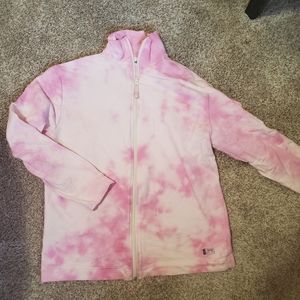 😎 Pink and White Tie Dyed Zip Up